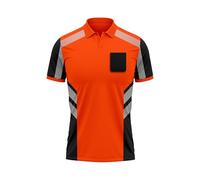 TORO ACTIVA Men’s Hi-Vis Safety Polo Shirt - High Visibility Workwear Top with Reflective Tape Sizes S-2XL (UK, Alpha, XL, Regular, Regular, Black Orange)