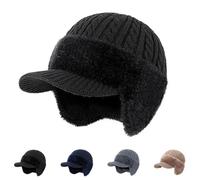 Torocky ColdShield Trapper for Men, Rocky Coldshield Trapper, Winter Hats with Ear Flaps, Thickened Heat-Locking Lining Black
