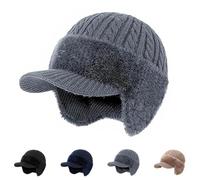 Torocky ColdShield Trapper for Men, Rocky Coldshield Trapper, Winter Hats with Ear Flaps, Thickened Heat-Locking Lining Gray
