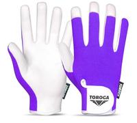 TOROGA Work Gloves Multipurpose Gardening Gloves, Safety Working Gloves with High Grip, Heavy Duty Working Gloves For Men And Women Made to Fit on Hands. (Purple, S)