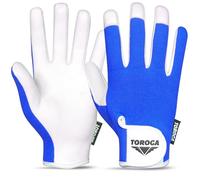 TOROGA Work Gloves Multipurpose Gardening Gloves, Safety Working Gloves with High Grip, Heavy Duty Working Gloves For Men And Women Made to Fit on Hands. (Blue, S)
