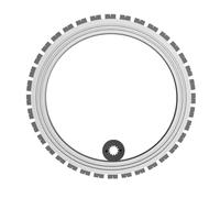 Toroidal Ring Concrete Saw Blade with Drive Wheel, Diamond 290mm/390mm Cut | Diamond-built ring blade with drive wheel for smooth, low-vibration deep cuts in reinforced concrete, precast panels,