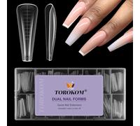 TOROKOM 150 PCS 15 Size Dual Nail Forms for Quick Nail Extension Gel, Poly Nail Gel Nail Molds for Builder Extension Gel Nail Art Design Salon & DIY