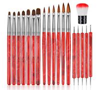 TOROKOM 19Pcs Acrylic Nail Brush Set, Nail Brushes for Nail Art Pen Nail Art Tools for Acrylic Application incl 7Pcs Gel Nail Polish Brush,6Pcs Nail Design Brush,5Pcs Dotting Pen,1Pc Nail Dust Brush