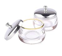 TOROKOM 2Pcs Dappen Dish Clear Monomer Dish with Lid for Acrylic Nails, Glass Nail Cup Containers for Liquid Powder Acetone Small Damping Dapping Dish Holder Supplies