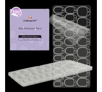 TOROKOM 300 pcs False Nails Stickers - 10 sheet Double-Sided Waterproof Adhesive Nail Stickers, Transparent Nail Glue Alternative, Easy to Apply & Remove, Jelly Gel Nail Adhesive Tabs for False Nails
