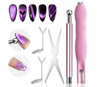 TOROKOM 5-Piece Cat Eye Nail Magnet Set, 3-in-1 Magnetic Nail Art Tools