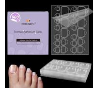 TOROKOM 600PCS ToeNail Sticky Tabs for Press On Nails, 25 Sheets Double-Sided Jelly Nail Glue Stickers, 12 Sizes Ultra Thin Adhesive Tabs for False Nails, Easy to Apply & Remove, Nail Art Supplies