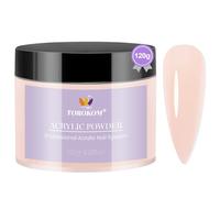 TOROKOM Nude Acrylic Nails Powder 120g/4.23oz Dip Powder Self-Leveling Nails Acrylic Professional Crystal Polymer Acrylic Nails Powder Long Lasting with No Need Lamp for French Nail Manicure