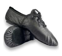 TOROMAX Jazz Dance Shoes Jazz Shoes Modern Stage Dance for Girls - Rubber Split Sole - Black Leather Jazzy (Size 11 Kids)