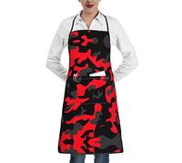 TORONG Cherry Blossoms Tree apron,kitchen apron cooking apron,Adjustable Bib Apron,Chef Aprons with Pockets for Men Women, Red Camo, One size