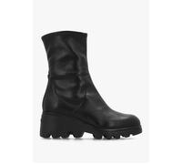 Toronto 30 Black Leather Wedge Ankle Boots - Black Leather / 36