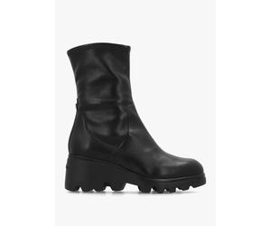 Toronto 30 Black Leather Wedge Ankle Boots - Black Leather / 36