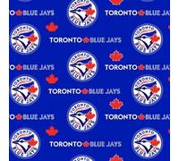 Toronto Blue Jays Baseball Cotton Fabric - MLB Team Logo Cotton Fabric by The Yard, Fat Quarter, Half Yard, 1 Yard, 2 Yard Cuts