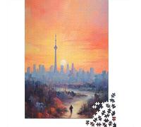 Toronto Canada Jigsaw Puzzle 1000 Pieces, Vintage Architecture Destination, 1000 Pieces for Adults, Travel Gift for Puzzle Lovers, Paper Board, 38x26cm/1000pcs