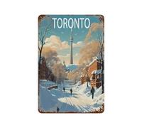 Toronto Canada Ski，Metal Tin Sign,For Farmhouse Home Bathroom Garage Cafe Office Kitchen Restaurant Man Cave Vintage Art Wall Decor Poster(20x30cm）8x12 inch-T50