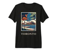 Toronto Canada Skyline CN Tower Vintage Travel Artwork Premium T-Shirt