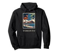 Toronto Canada Skyline CN Tower Vintage Travel Artwork Pullover Hoodie