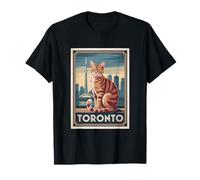 Toronto Cat Vintage City Skyline Art T-Shirt