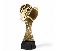 Toronto Classic American Football Trophy 190mm Acrylic Ball & Helmet Design - 6mm Thick Full Colour Printed Sports Award for Clubs Events Competitions - Modern Presentation Trophy