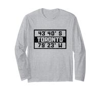 Toronto Coordinates Design Vacation Canada Toronto Long Sleeve T-Shirt