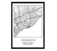 Toronto film city map Nordic style black and white. A3 size poster Printed paper No 250 gr. Paintings, prints and posters for living room and bedroom