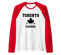 Toronto Ontario Canada Maple Leaf Canadian Pride Est. 1834 Raglan Baseball Tee