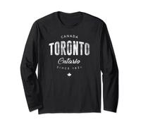 Toronto Ontario ON Canada Vintage Athletic Retro Maple Leaf Long Sleeve T-Shirt