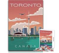 Toronto Ontario Travel Art 1000 Piece Adult Puzzles Interactive Educational Skill Game Great Meaningful Gift Idea Size 38x52cm