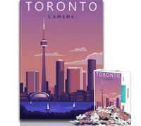 Toronto Ontario Travel Art Jigsaw Puzzles for Adults 1000 Jigsaws,Toys Educational Games Stress Relieving Suitable for Desktop Decoration 50x75cm