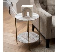 Toronto Side Table - Grey Marble - Round