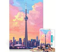 Toronto Skyline at Sunset 1000 Piece Jigsaw Puzzles for Adults Teenagers Cognitive Toy Leisure Fun Pattern Assembly Festive Gift 50x75cm