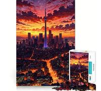 Toronto Skyline at Sunset 1000 Piece Jigsaw Puzzles for Teenagers Reason Skill Toy Quiet Calm Exact Cut Xmas Surprise 38x26cm