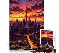 Toronto Skyline at Sunset 1000 Piece Jigsaw Puzzles for Teenagers Reason Skill Toy Quiet Calm Exact Cut Xmas Surprise 38x26cm