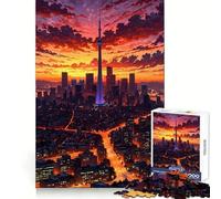 Toronto Skyline at Sunset 1000 Pieces Jigsaws Adults Puzzles Logic Boost Toy Bonding Time Premium Edge Premium Gift 50x75cm
