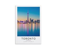 Toronto Skyline Canada Travel Cityscape Wall Art Paintings Canvas Prints Poster Artwork for Living Room Bedroom Bathroom Office Home Decor 16x24inch(40x60cm)