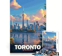 Toronto Skyline Sunset Jigsaw Puzzles for Adults 1000 Piece Smart Reason Toy Family Bond Smooth Edge Art Display 38x52cm