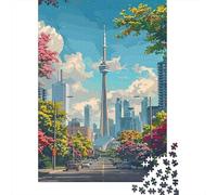 Toronto Skyline View_1 1000pc Jigsaw Puzzle for Adult Jigsaw Puzzler Sturdy Recycled Paper Home Decor Wall Art Gift for Adults Weekend Fun Jigsaw 38x26cm/1000pcs