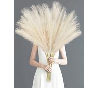 TORONTOKYO 8Pcs Beige Faux Pampas Grass Tall Decor, 35.4” Fluffy Artificial Pompous Grass Branches, Large Pampas Grass Reed Stems for Floor Vase Filler, Wedding, Baby Shower, Home Boho Decor