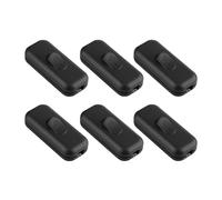 Torpedo Switch 2.5A, In-line Cord Switch for Small Appliances or Lamps, Black - 6 Pack