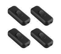 Torpedo Switch 2.5A, In-line Cord Switch for Small Appliances or Lamps, Black - Pack of 4