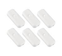 Torpedo Switch 2.5A, In-Line Cord Switch for Small Appliances or Lamps, White - 6 Pack