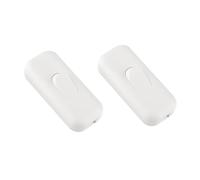 Torpedo Switch 2.5A, In-line Cord Switch for Small Appliances or Lamps, White - Pack of 2