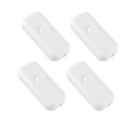 Torpedo Switch 2.5A, In-Line Cord Switch for Small Appliances or Lamps, White - Pack of 4
