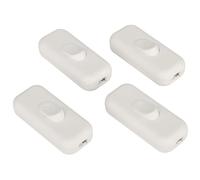 Torpedo Switch, 2.5Amp Inline Switch White for Small Appliance or Lamp Accepts 2 Core Flat Wire-4 Pack