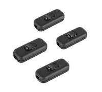 Torpedo Switch 6Amp, in-line Cord Switch for Small Appliance or Lamp, Black - 4 Pack