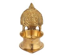 Torppeza Kamakshi Devi Brass Oil Deepam/Diya for Pooja|Mandir| Diwali Festival Decoration Brass Table Diya (09cm)