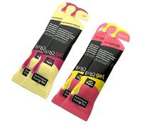 Torq Energy Gel Taster Packs - Gels For Cycling, Running - 4 x 45g (2 Raspberry / 2 Rhubarb Mix)