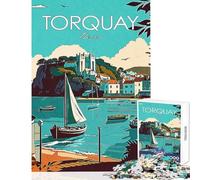 Torquay Devon Travel Jigsaw 1000 Pieces for Teenagers Improve Overall Mental Performance Mindful Soothing Leisure Game (38x26cm)