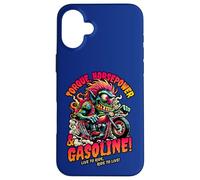 Torque Horsepower and Gasoline Funny Wild Motorcycle Cartoon Case for iPhone 16 Plus